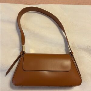 ZARA Tan Leather Shoulder Bag